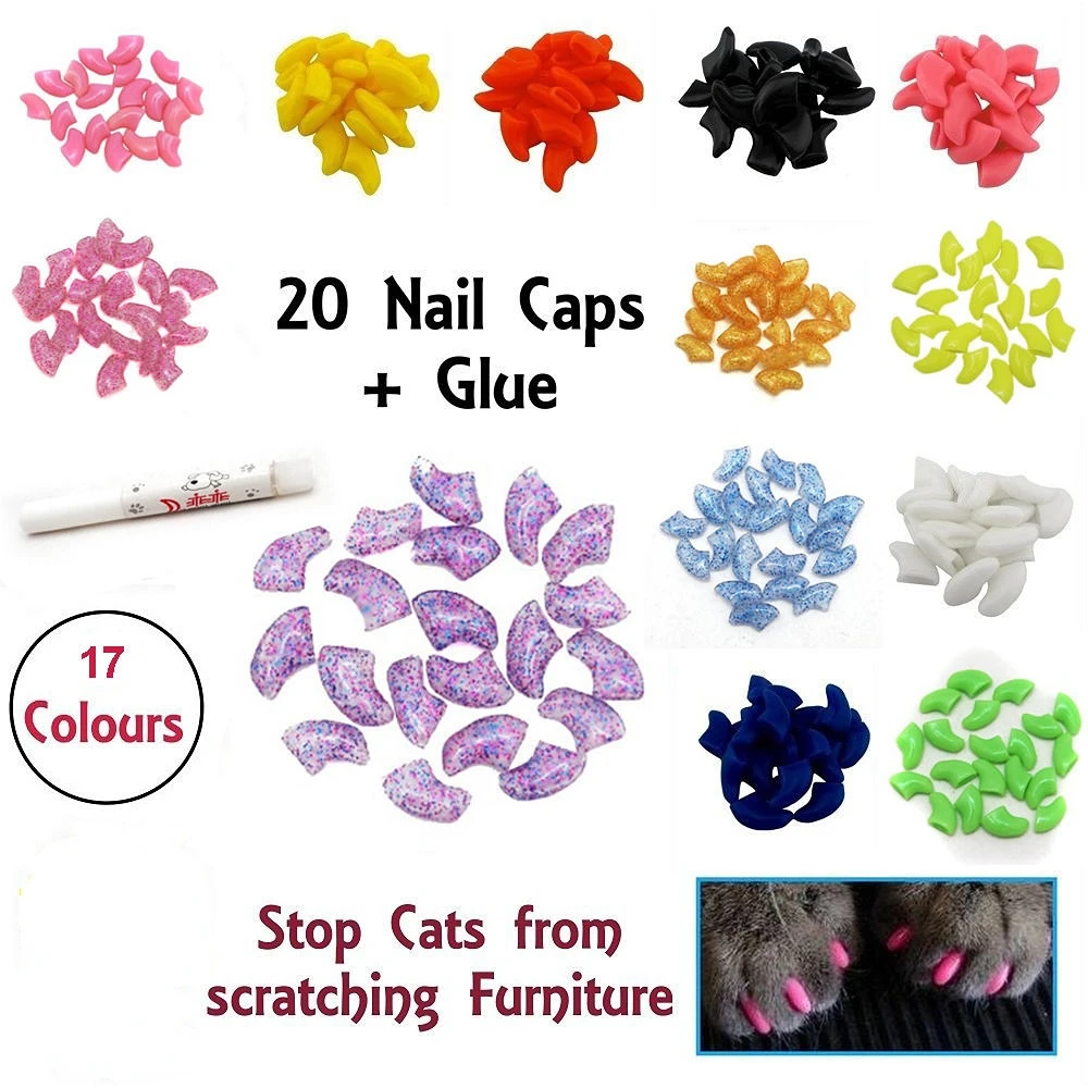 Lovely 20pcs Silicone Soft Cat Nail Caps Cat Nail Covers Pet Claw Paws Caps Adhesive Glue Animal Protection
Lovely 20pcs Silicone Soft Cat Nail Caps Cat Nail Covers Pet Claw Paws Caps Adhesive Glue Animal Protection