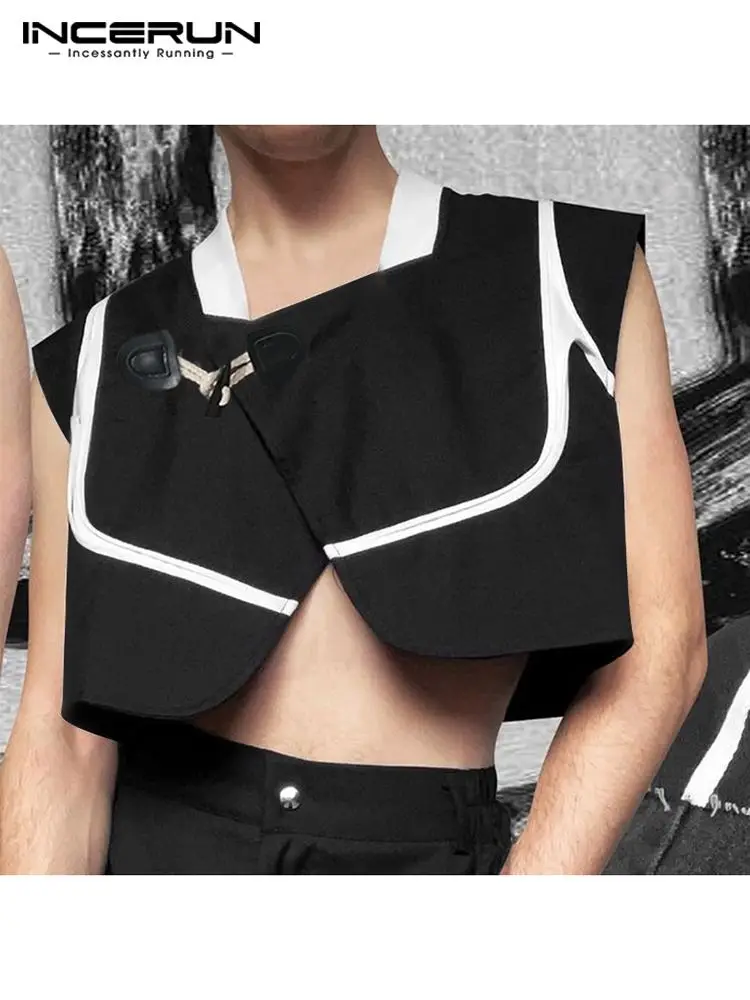 INCERUN Men Vests Patchwork V Neck Sleeveless One Button Sexy Irregular Waistcoats Streetwear 2022 Fashion Crop Vests Men S-5XL
INCERUN Men Vests Patchwork V Neck Sleeveless One Button Sexy Irregular Waistcoats Streetwear 2022 Fashion Crop Vests Men S-5XL