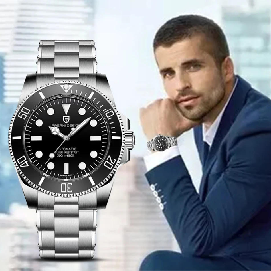 PAGANI DESIG Watches Men 40MM Automatic Mechanical NH35 Movement 200M Diving Watch Rivet Stainless Steel Bracelet Super Luminous
PAGANI DESIG Watches Men 40MM Automatic Mechanical NH35 Movement 200M Diving Watch Rivet Stainless Steel Bracelet Super Luminous