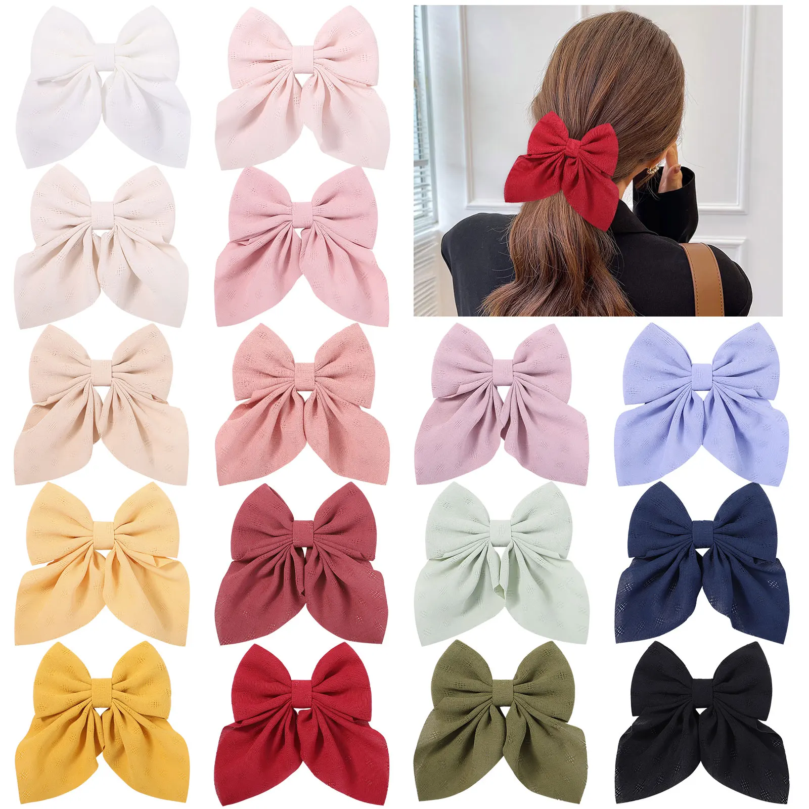 2022 5Inches Solid Color Bows Hair Clip For Women Girls Elegant Cute Hair Pins Barrettes Spring Summer Headwear Hair Accessories
2022 5Inches Solid Color Bows Hair Clip For Women Girls Elegant Cute Hair Pins Barrettes Spring Summer Headwear Hair Accessories
