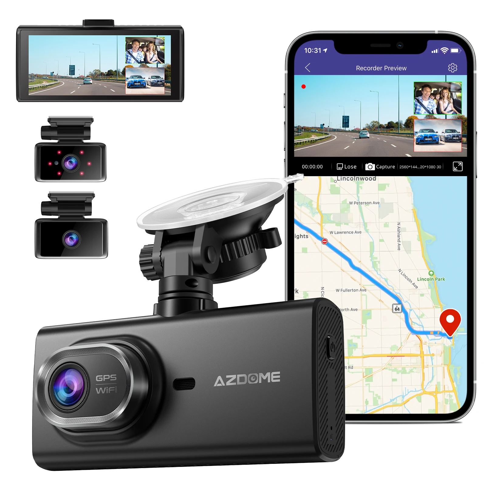 AZDOME M560-3CH 3 Channel Dash Cam 4” IPS Touch Screen Built in 64GB/128GB eMMC Storage With WiFi GPS 1080P Front Cabin Rear Cam
AZDOME M560-3CH 3 Channel Dash Cam 4” IPS Touch Screen Built in 64GB/128GB eMMC Storage With WiFi GPS 1080P Front Cabin Rear Cam
