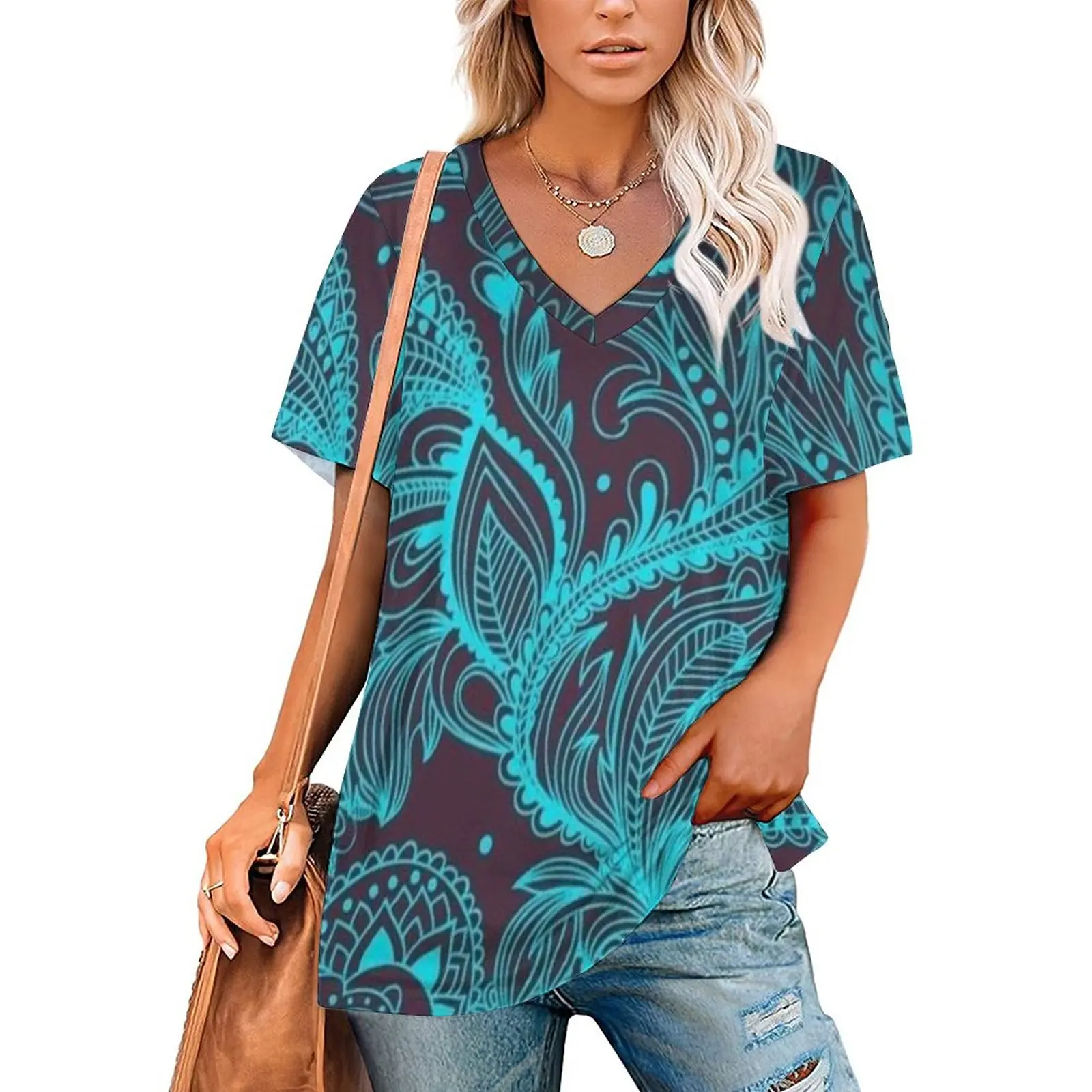 V Neck Short-sleeve Women Shirt Printed Summer Tropical Design F 3D Print T-shirt
V Neck Short-sleeve Women Shirt Printed Summer Tropical Design F 3D Print T-shirt