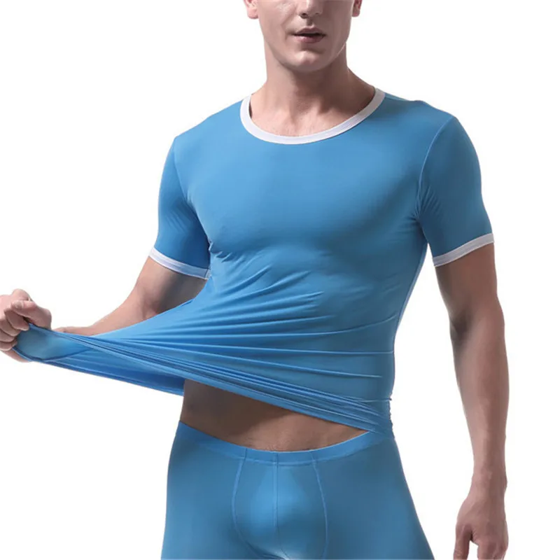 Mens Undershirts Ice Silk Breathable Short Sleeve T-shirts Sport Fitness T Shirts Male Underwear Casual Home Tops Tees Sleepwear
Mens Undershirts Ice Silk Breathable Short Sleeve T-shirts Sport Fitness T Shirts Male Underwear Casual Home Tops Tees Sleepwear