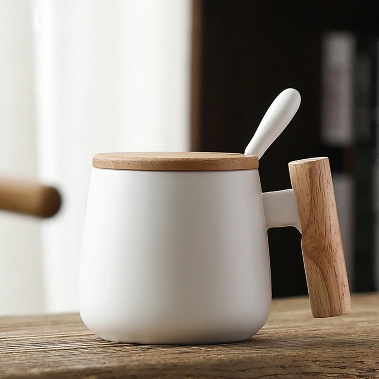 Custom Nordic Matte White Black 13oz Cup Ceramic Coffee Mug with Wooden Handle Lid Spoon
Custom Nordic Matte White Black 13oz Cup Ceramic Coffee Mug with Wooden Handle Lid Spoon