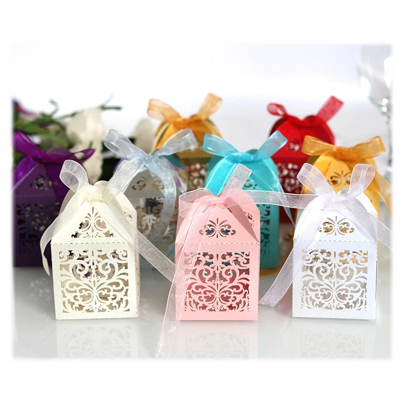 50pcs Love Heart Candy Gift Box Laser Cut with Ribbon Baby Shower Packaging Chocolates for Wedding Birthday Party Supplies Favor 
50pcs Love Heart Candy Gift Box Laser Cut with Ribbon Baby Shower Packaging Chocolates for Wedding Birthday Party Supplies Favor
