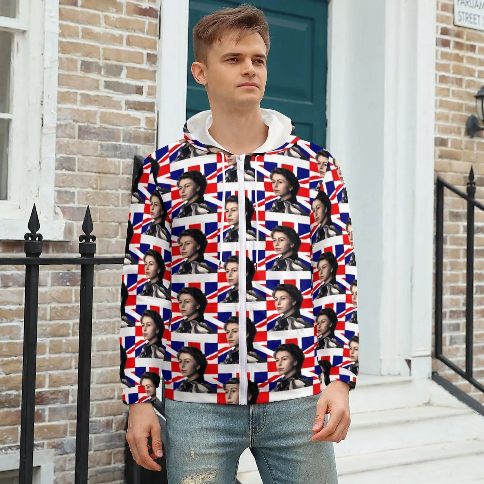 Formal with British Flag Hoodie Queen Elizabeth II For Man Autumn Hoodies Cool Zip Up Hoodie Oversized
Formal with British Flag Hoodie Queen Elizabeth II For Man Autumn Hoodies Cool Zip Up Hoodie Oversized
