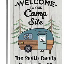 Personalized Camping Garden Flag Welcome to Our Campsite Rv Flag for Outdoor Yard House Banner Home Lawn Welcome Decoration