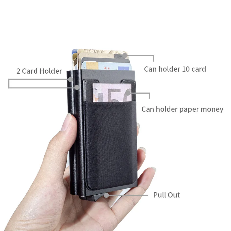 Aluminum alloy anti-degaussing card pack double card box purse RFID anti-theft brush multi-card position
Aluminum alloy anti-degaussing card pack double card box purse RFID anti-theft brush multi-card position