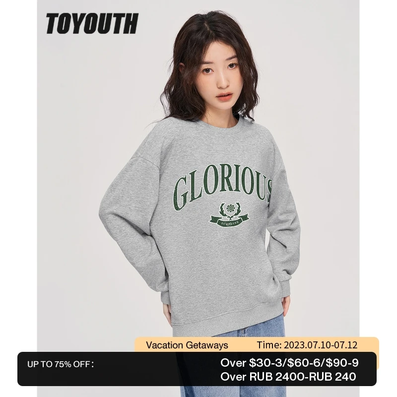 Toyouth Women Sweatshirt 2022 Winter Long Sleeve O Neck Loose Hoodie Vintage Letter Print Warm Basic Casual Streetwear Pullover 
Toyouth Women Sweatshirt 2022 Winter Long Sleeve O Neck Loose Hoodie Vintage Letter Print Warm Basic Casual Streetwear Pullover