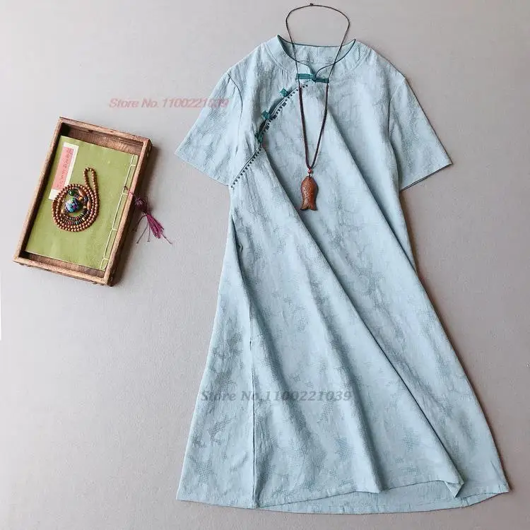 2023 chinese vintage cheongsam dress national cotton linen jacquard improved qipao elegant ethnic zen suit oriental retro dress
2023 chinese vintage cheongsam dress national cotton linen jacquard improved qipao elegant ethnic zen suit oriental retro dress