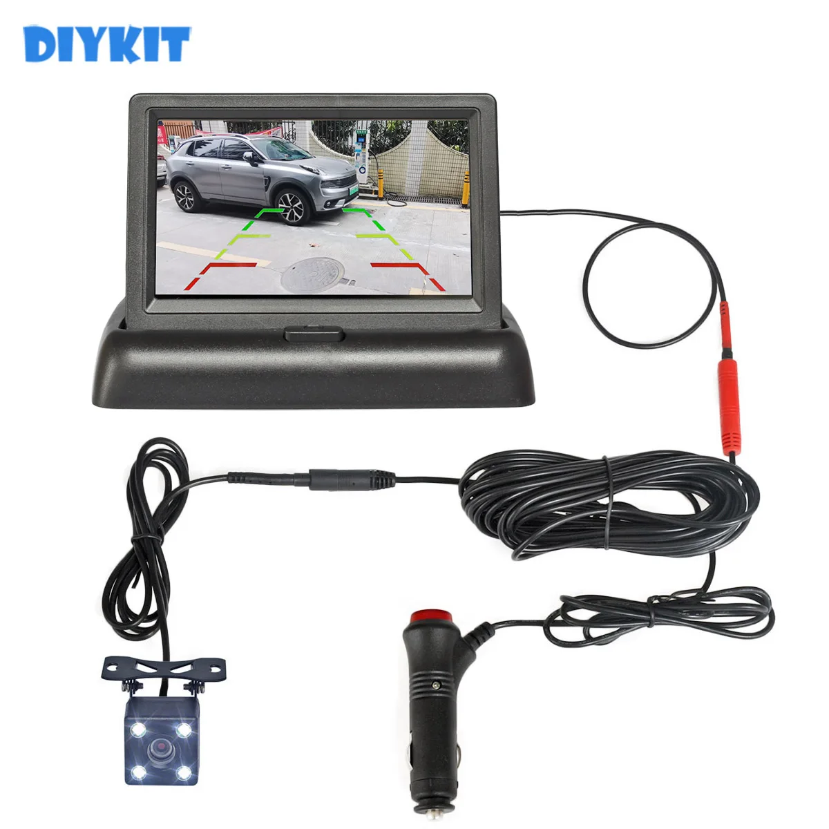 DIYKIT 4.3" Foldabl TFT LCD Car Monitor Vehicle Rear View Reverse Backup Car Camera Parking System Car Charger Easy Installation
DIYKIT 4.3" Foldabl TFT LCD Car Monitor Vehicle Rear View Reverse Backup Car Camera Parking System Car Charger Easy Installation