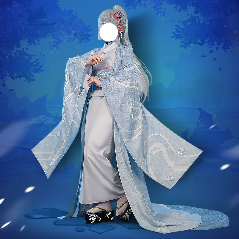 

Anime Game Genshin Impact Kamisato Ayaka WuGeXian Dress Kimono Party Daily Uniform Cosplay Costume Halloween Carnival Women 2022