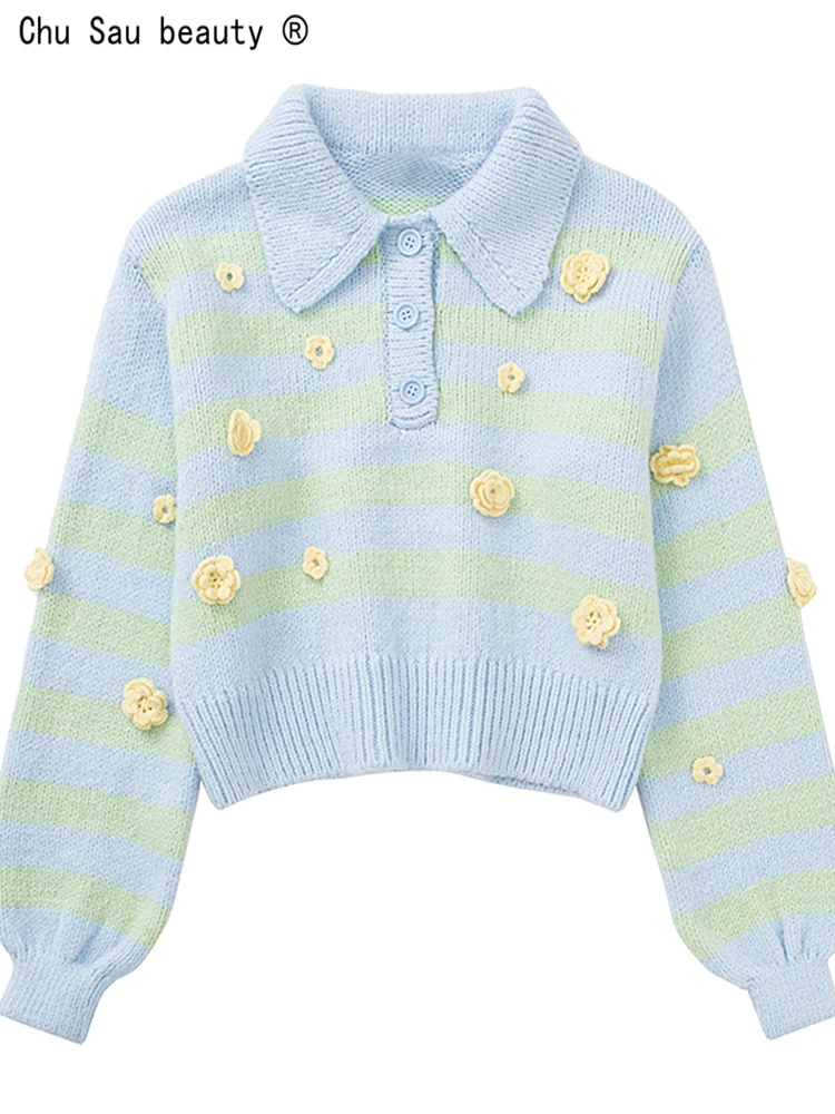 Fashion Vintage Cottagecore Flower Embroidery Polo Collar Knitted Pullover Early Spring Long Sleeve Sweater For Women Casual
Fashion Vintage Cottagecore Flower Embroidery Polo Collar Knitted Pullover Early Spring Long Sleeve Sweater For Women Casual