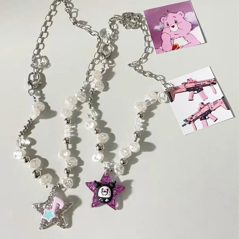 Sanrio Kawali Kuromi Beaded Necklace Heteromorphic Pearl Y2K Accessories Fashion Versatile Anime Birthday Gift Toys For Girls
Sanrio Kawali Kuromi Beaded Necklace Heteromorphic Pearl Y2K Accessories Fashion Versatile Anime Birthday Gift Toys For Girls