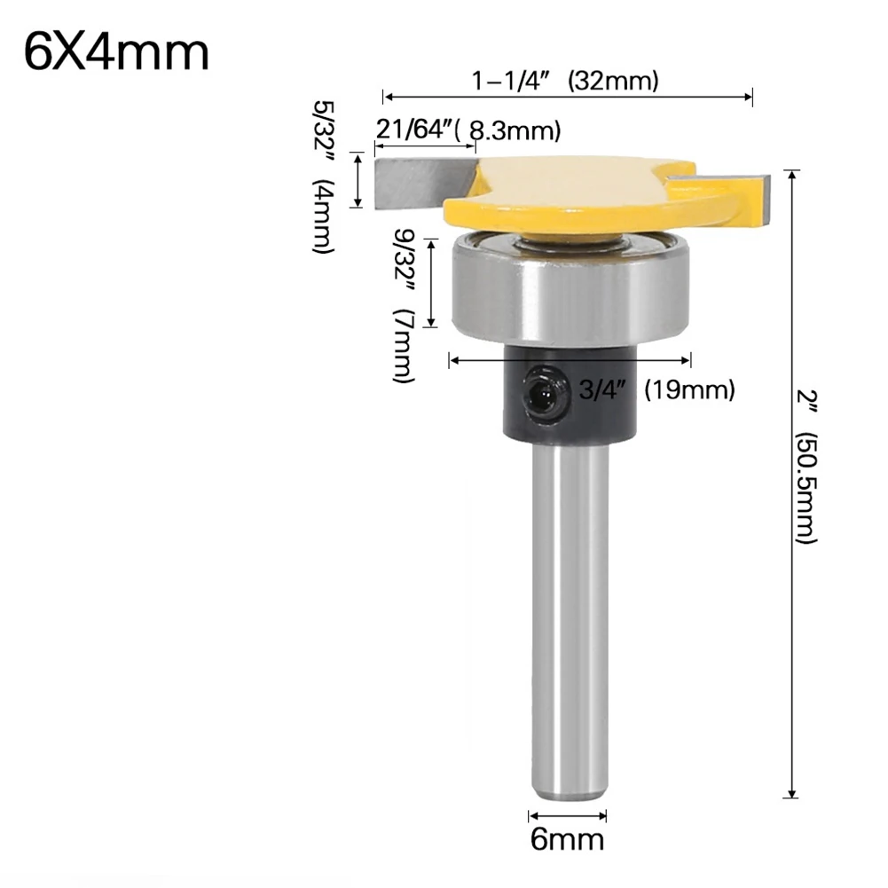T Type Router Bit With Bottom Bearing Milling Cutter Face Mill For Grooving Wood Work Woodworking Tools Machinery Accessories
T Type Router Bit With Bottom Bearing Milling Cutter Face Mill For Grooving Wood Work Woodworking Tools Machinery Accessories