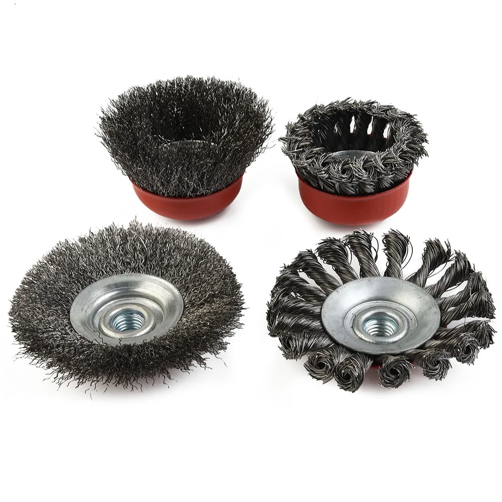 4PC 3&4 Inch Carbon Steel Wire Wheel Cup Brush Set For 5/8"-11UNC Angle Grinders Polishing Rust Removal Wheel Abrasive Brushes
4PC 3&4 Inch Carbon Steel Wire Wheel Cup Brush Set For 5/8"-11UNC Angle Grinders Polishing Rust Removal Wheel Abrasive Brushes