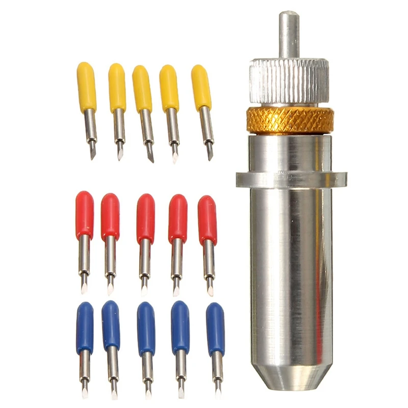15 PCS 30/45/60 Degree Vinyl Cutter Carbide Blades With Blade Holder Blade Housing For Silhouette Cameo 3 Vinyl Cutting Machines
15 PCS 30/45/60 Degree Vinyl Cutter Carbide Blades With Blade Holder Blade Housing For Silhouette Cameo 3 Vinyl Cutting Machines