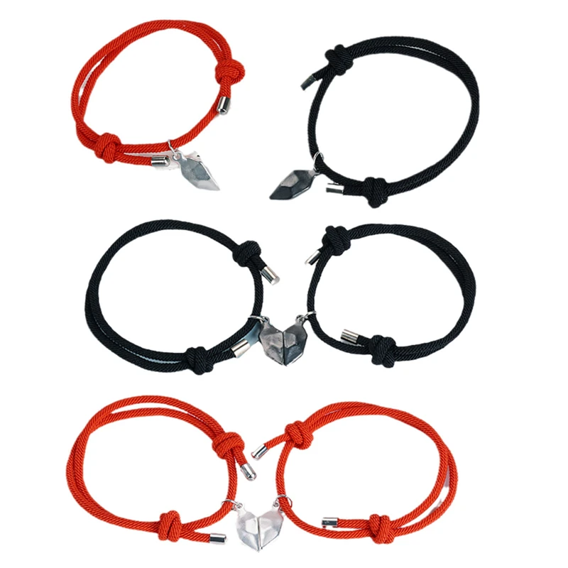 2pcs Magnetic Bracelet Alloy Heart Pendant Charm Couple Bracelets for Lover Friend Men Women Braid Rope Bracelets 
2pcs Magnetic Bracelet Alloy Heart Pendant Charm Couple Bracelets for Lover Friend Men Women Braid Rope Bracelets