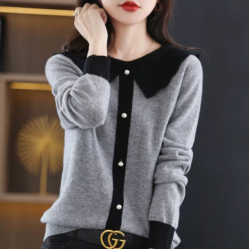 Pullovers sweater 2023 spring and autumn new sweater knitwear female Korean solid color matching long -sleeved bottoming sweater
Pullovers sweater 2023 spring and autumn new sweater knitwear female Korean solid color matching long -sleeved bottoming sweater