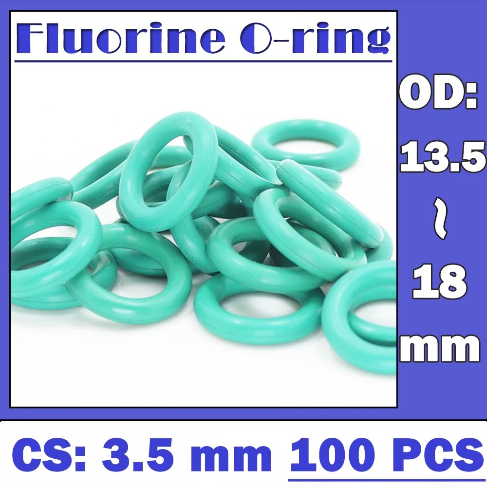CS3.5mm FKM Rubber O RING OD 13.5/14/14.5/15/16/17/18*3.5 mm 100PCS O-Ring Fluorine Gasket Oil seal Green ORing
CS3.5mm FKM Rubber O RING OD 13.5/14/14.5/15/16/17/18*3.5 mm 100PCS O-Ring Fluorine Gasket Oil seal Green ORing