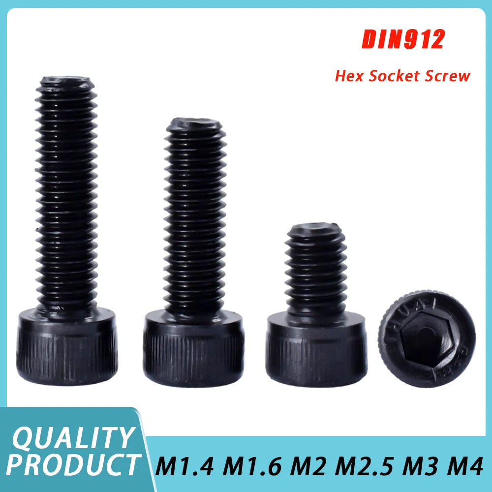 20-100 шт. DIN912 черная Шестигранная головка стандартный винт M1.4 M1.6 M2 M2.5 M3 класс 12,9 шестигранные винты из углеродистой стали
20-100 шт. DIN912 черная Шестигранная головка стандартный винт M1.4 M1.6 M2 M2.5 M3 класс 12,9 шестигранные винты из углеродистой стали