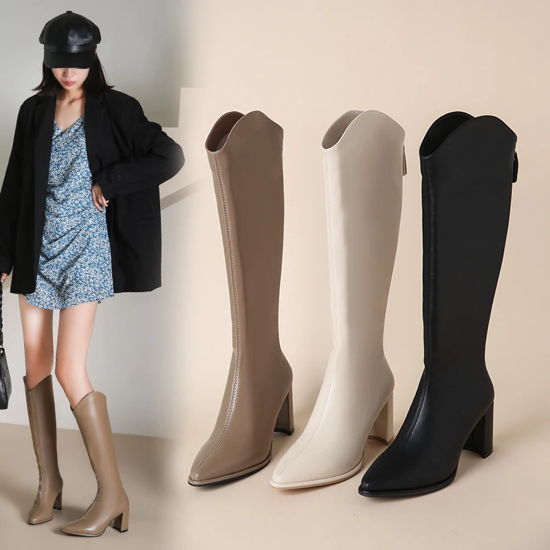 2022 New Women's Boots Thick-heeled High-heeled Knee Elastic Boots Spring Autumn Long Boots Rear Zipper Slim Knight Boots
2022 New Women's Boots Thick-heeled High-heeled Knee Elastic Boots Spring Autumn Long Boots Rear Zipper Slim Knight Boots