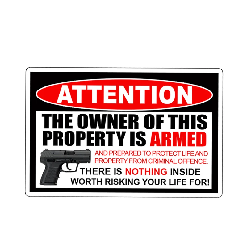 For Owner Armed Warning Vinyl Decal Sticker 2nd Amendment Gun Firearm Pistol Permit Man Home Handgun 12cm*8cm
For Owner Armed Warning Vinyl Decal Sticker 2nd Amendment Gun Firearm Pistol Permit Man Home Handgun 12cm*8cm