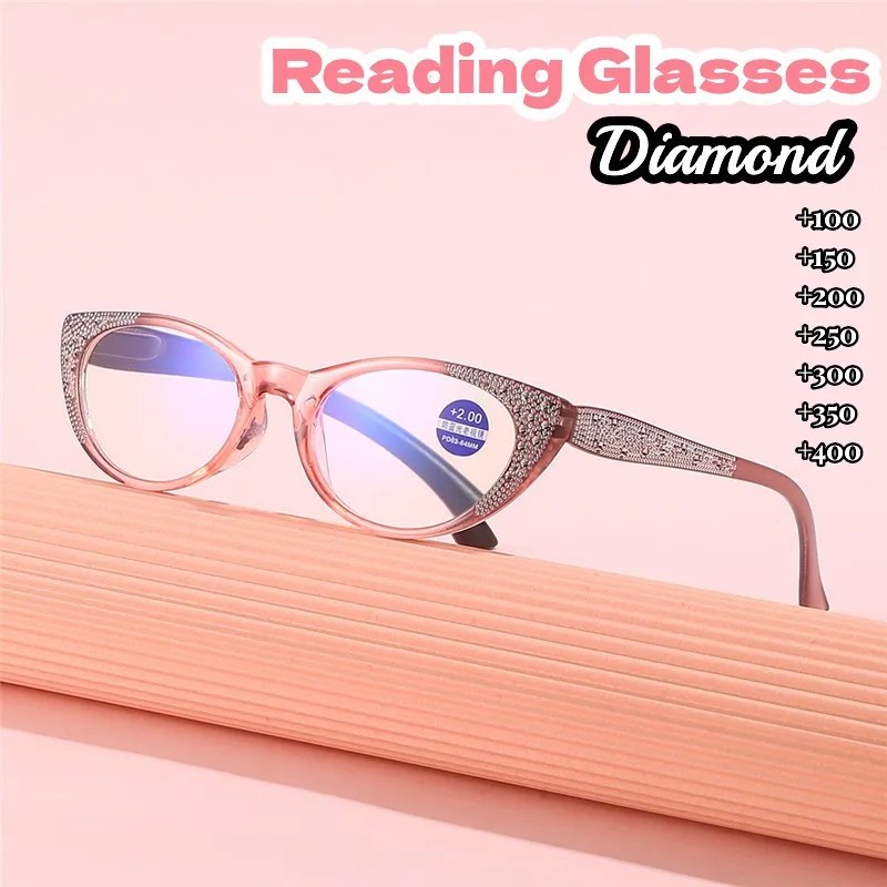 New Cat Eye Anti Blue Light Presbyopia Eyewear for Women Men Fashion Diamond Reading Glasses Spring Leg HD Lens Prescription
New Cat Eye Anti Blue Light Presbyopia Eyewear for Women Men Fashion Diamond Reading Glasses Spring Leg HD Lens Prescription