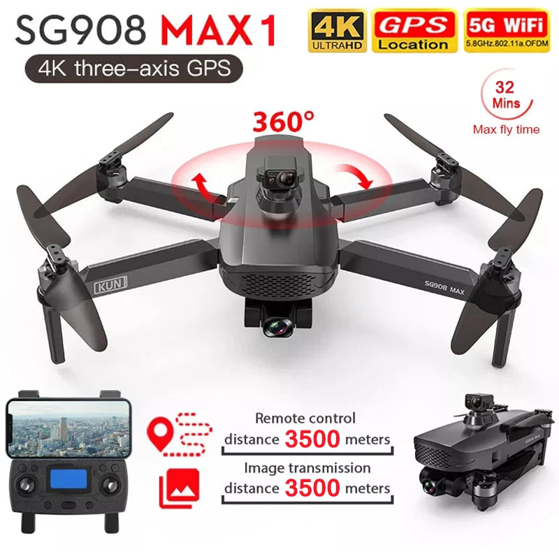 Квадрокоптер SG908 Max 4K, профессиональный 3-осевой кардан, GPS, Wi-Fi, FPV, расстояние 3 км, VS F11S, 4K Pro, SG906 Max
Квадрокоптер SG908 Max 4K, профессиональный 3-осевой кардан, GPS, Wi-Fi, FPV, расстояние 3 км, VS F11S, 4K Pro, SG906 Max
