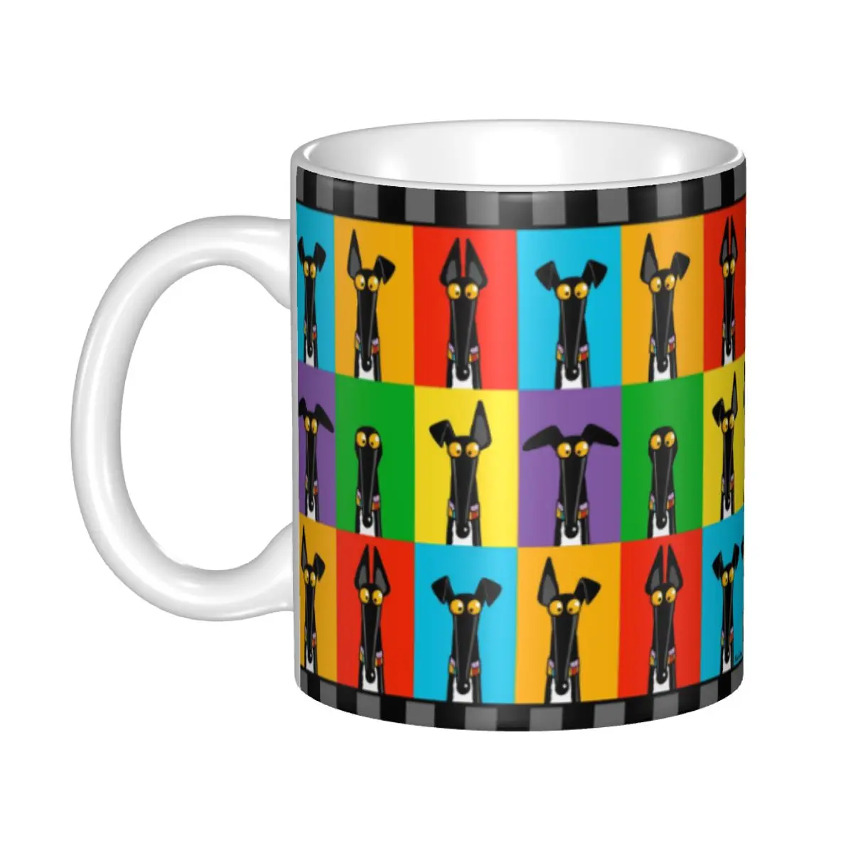 Семафора Greyhound с границей, кофейные кружки, сделай сам, мультяшная собака, керамическая кружка, чашка, креативный подарок 
Семафора Greyhound с границей, кофейные кружки, сделай сам, мультяшная собака, керамическая кружка, чашка, креативный подарок