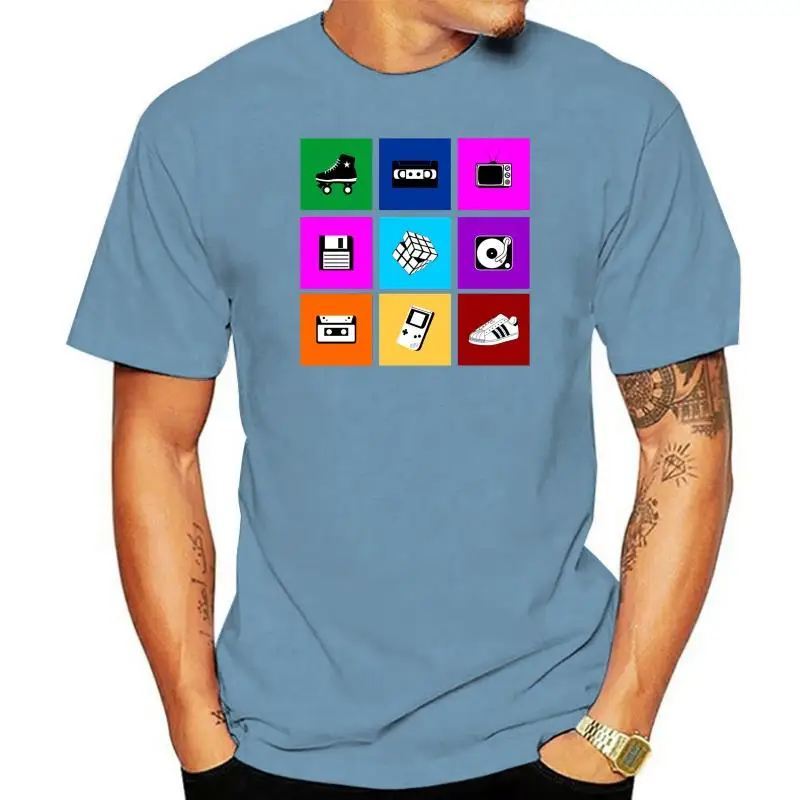 Мужская футболка 1980 серия 80-х значков унисекс футболка женская футболка футболки Топ 
Мужская футболка 1980 серия 80-х значков унисекс футболка женская футболка футболки Топ