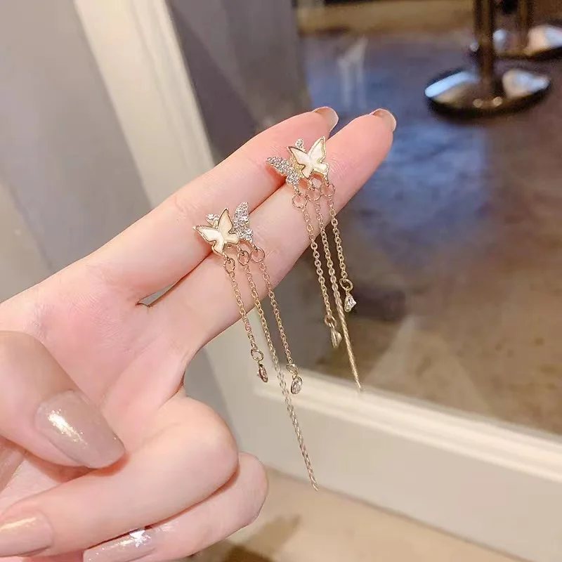 New Fashion Trend Unique Design Double Butterfly Long Tassel Earrings Ladies Senior Jewelry Birthday Party Gift Wholesale
New Fashion Trend Unique Design Double Butterfly Long Tassel Earrings Ladies Senior Jewelry Birthday Party Gift Wholesale