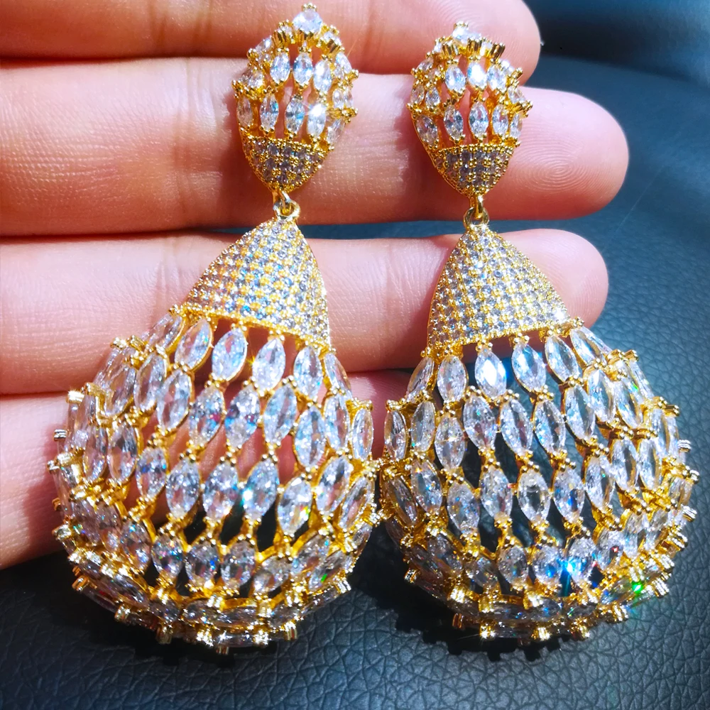 missvikki Full Clear CZ Crystal Stone Big Waterdrop Pendant Earrings Jewelry For Women bride Wedding Appointment Party Show
missvikki Full Clear CZ Crystal Stone Big Waterdrop Pendant Earrings Jewelry For Women bride Wedding Appointment Party Show