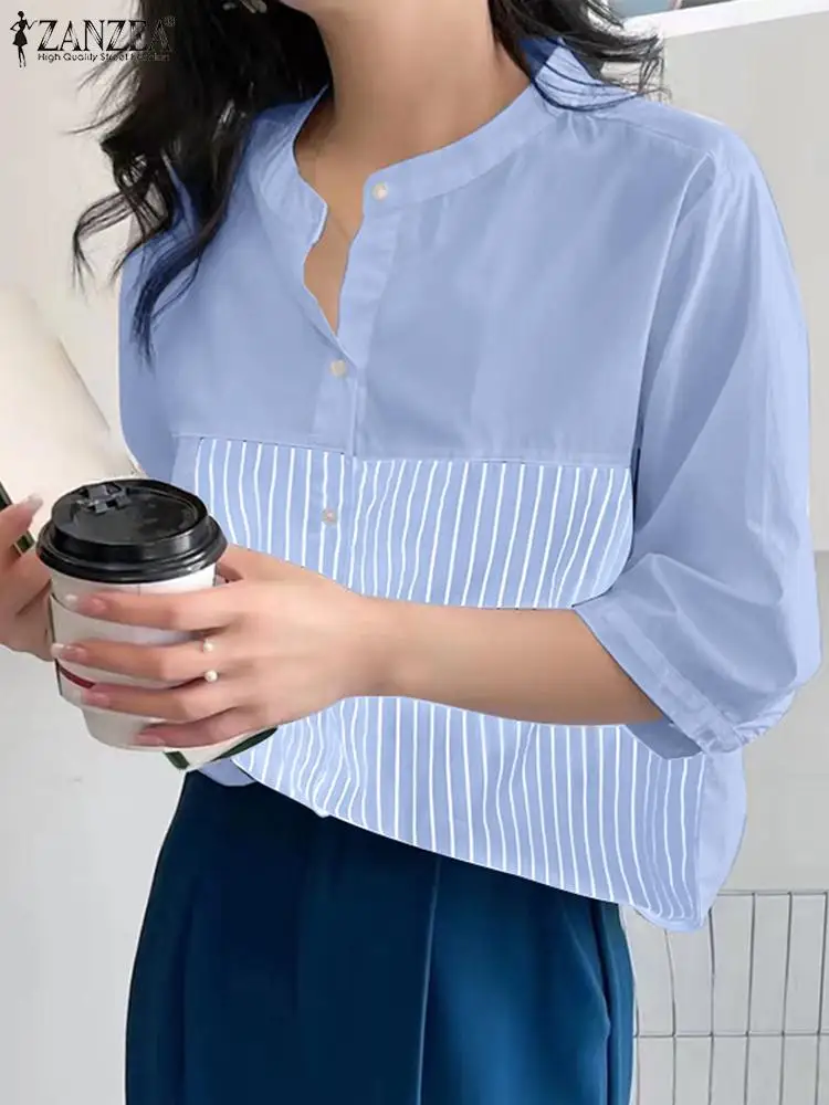 Oversize Lady Causal Shirt Spring Fashion Loose Tops ZANZEA Summer Elegant Blouses Vintage Stripe Printed Blouse Tunic Blusas
Oversize Lady Causal Shirt Spring Fashion Loose Tops ZANZEA Summer Elegant Blouses Vintage Stripe Printed Blouse Tunic Blusas