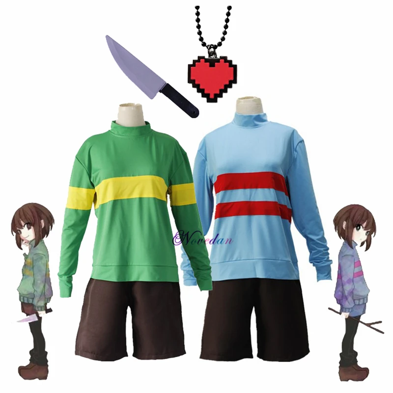 Костюм для косплея персонажа мультфильма Undertale Frisk Chara, свитшоты с длинным рукавом и высоким воротником
Костюм для косплея персонажа мультфильма Undertale Frisk Chara, свитшоты с длинным рукавом и высоким воротником