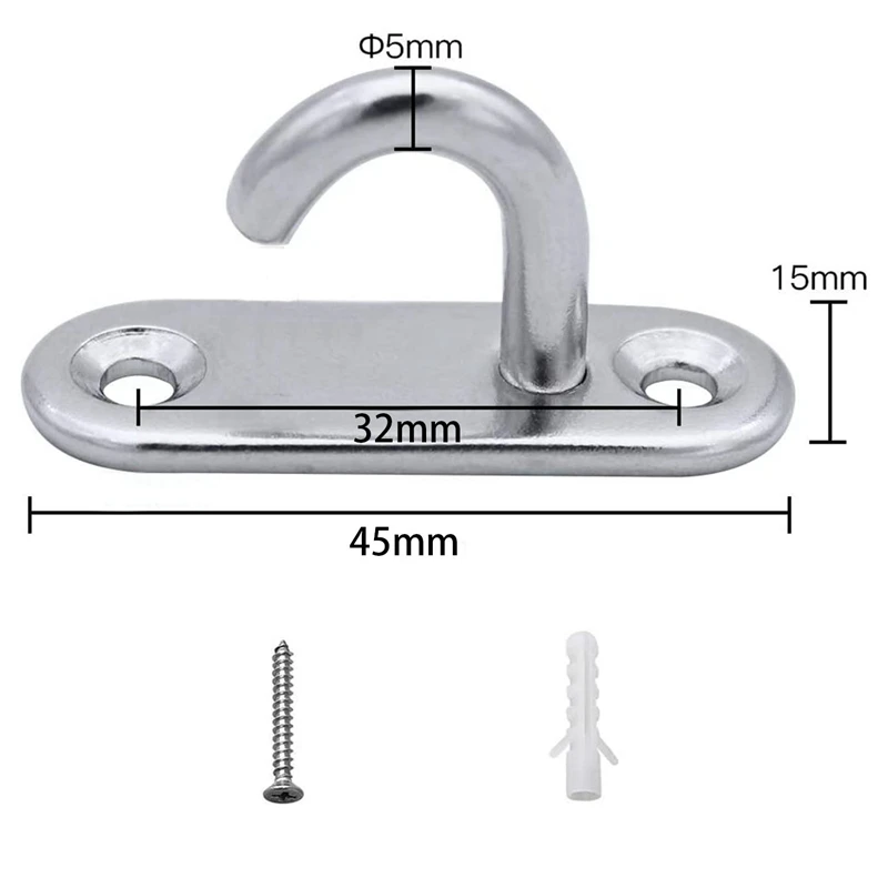 12 Pack Stainless Steel Ceiling Hooks M5 Oval Open Hooks Pad Eye Plate Anchor Screw Wall Mount Hook For Plant Basket
12 Pack Stainless Steel Ceiling Hooks M5 Oval Open Hooks Pad Eye Plate Anchor Screw Wall Mount Hook For Plant Basket