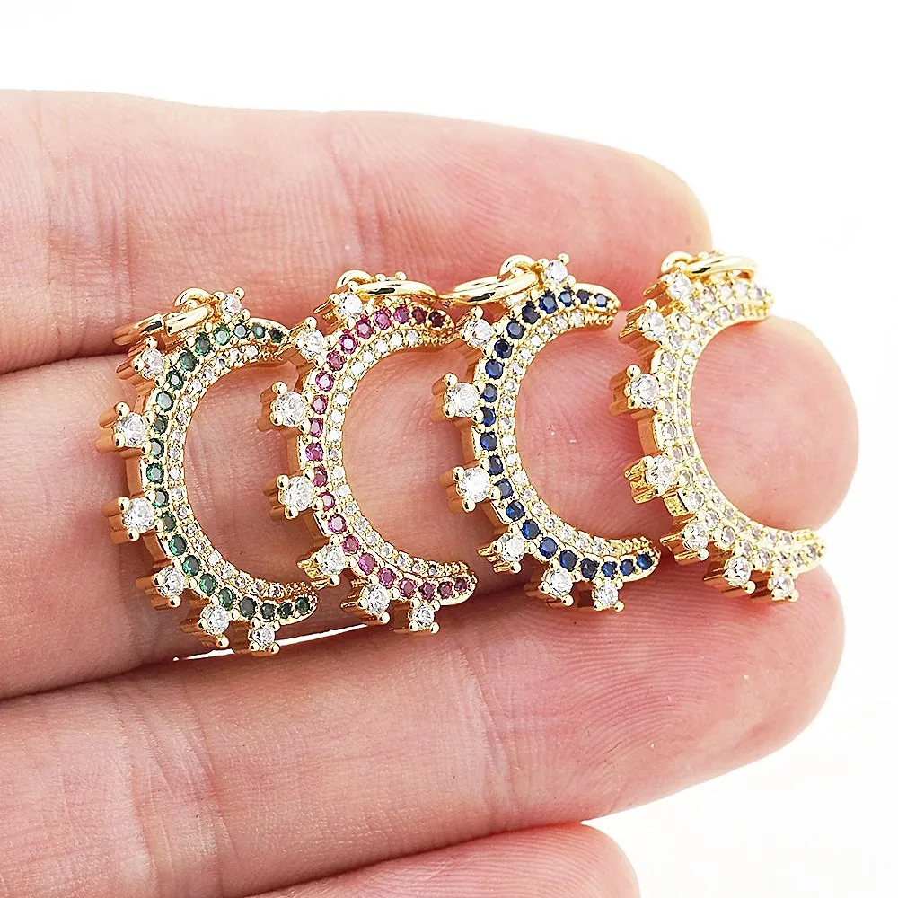 Exquisite CZ Colorful Moon Necklace Pendant Gold Plated Rainbow Zircon DIY Making Women Accessories Jewelry Gifts
Exquisite CZ Colorful Moon Necklace Pendant Gold Plated Rainbow Zircon DIY Making Women Accessories Jewelry Gifts
