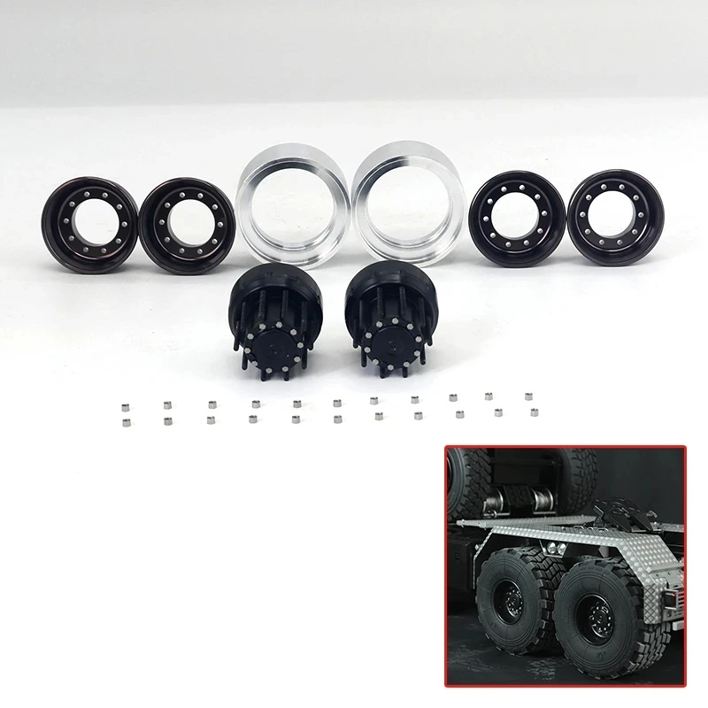

Jdm 1Pair Metal Rear Double Wheel Hub Spare Parts 1/14 For Tamiya Lesu For Scania Man Actros Volvo Car Parts Rc Truck Trailer