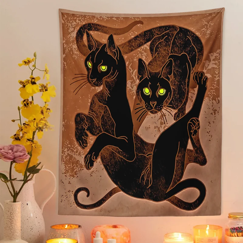 Cat witchcraft tapestry systemic divination baptism printed blanket wall hanging tapestry decoration blanket fabric bedroom
Cat witchcraft tapestry systemic divination baptism printed blanket wall hanging tapestry decoration blanket fabric bedroom