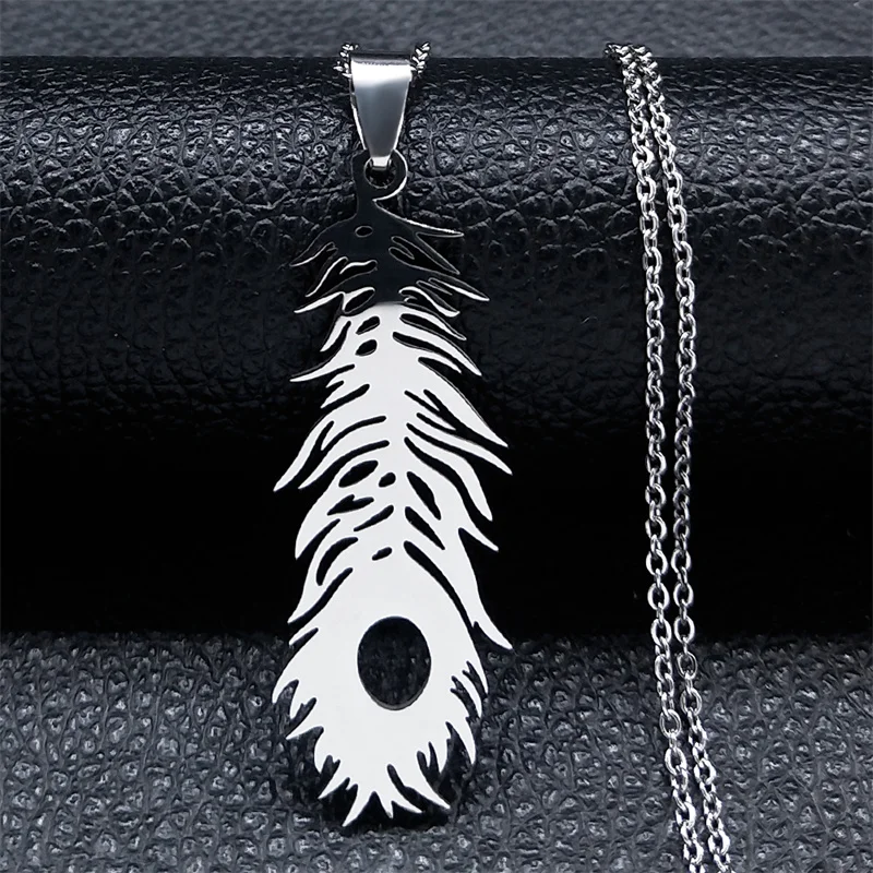 Vintage Boho Feather Pendant Necklace Simple Stainless Steel Silver Color Ethnic Leaf Shaped Necklaces Jewelry Gifts N4627S04
Vintage Boho Feather Pendant Necklace Simple Stainless Steel Silver Color Ethnic Leaf Shaped Necklaces Jewelry Gifts N4627S04