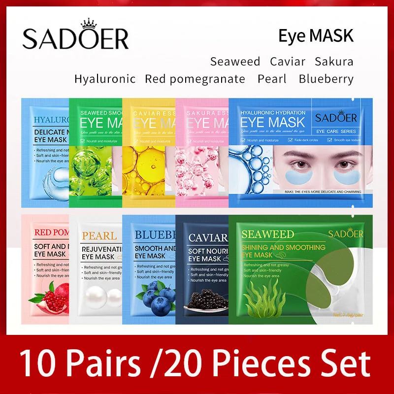 

20 PCS Seaweed Caviar Pearl Eye Mask Moisturizing Crystal Collagen Mask Anti-Wrinkle Anti Aging Eye Skin Care
