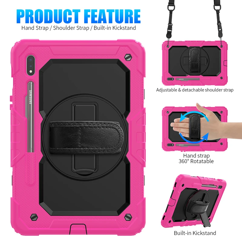 Heavy Duty Shockproof Case for Samsung Galaxy Tab S7 S8 X700 X706 T875 T870 Silicone Cover with Shoulder Strap+Pen
Heavy Duty Shockproof Case for Samsung Galaxy Tab S7 S8 X700 X706 T875 T870 Silicone Cover with Shoulder Strap+Pen
