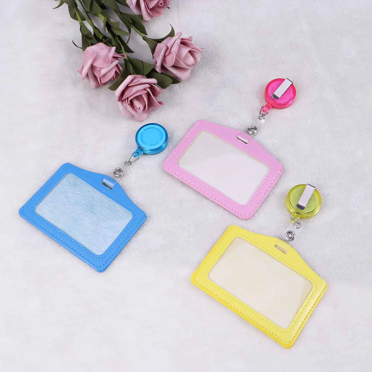 8pcs Transverse Style PU ID Badge Holder Pass Pouch Case with Retractable Pull Clip for School Office Company
8pcs Transverse Style PU ID Badge Holder Pass Pouch Case with Retractable Pull Clip for School Office Company