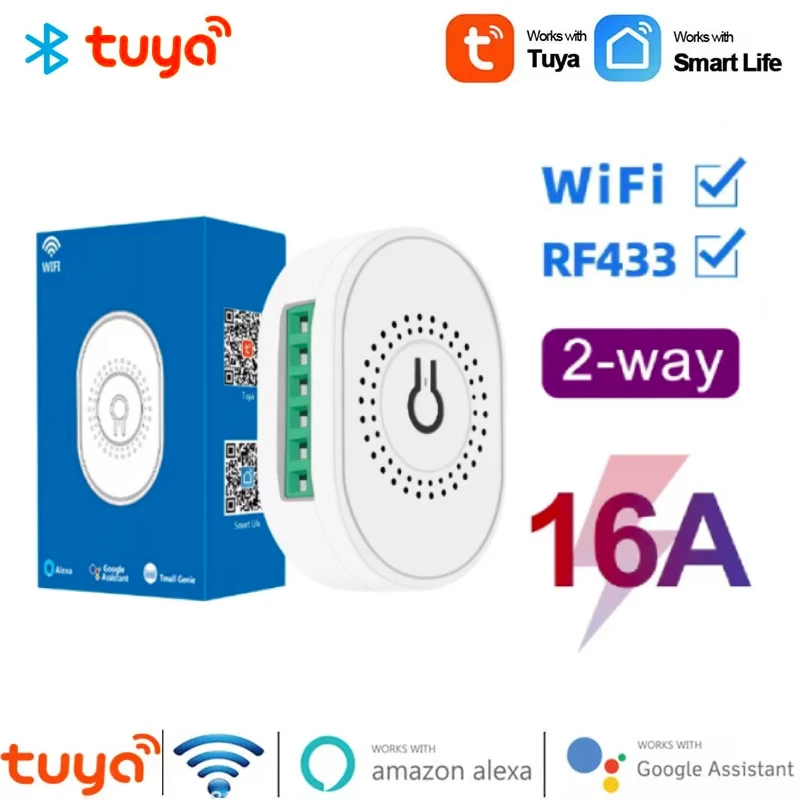 16A Tuya Wifi+RF433 MINI Smart Switch Module Smart Home 2-way DIY SmartLife App Timer Switches Module For Alexa Google Home
16A Tuya Wifi+RF433 MINI Smart Switch Module Smart Home 2-way DIY SmartLife App Timer Switches Module For Alexa Google Home