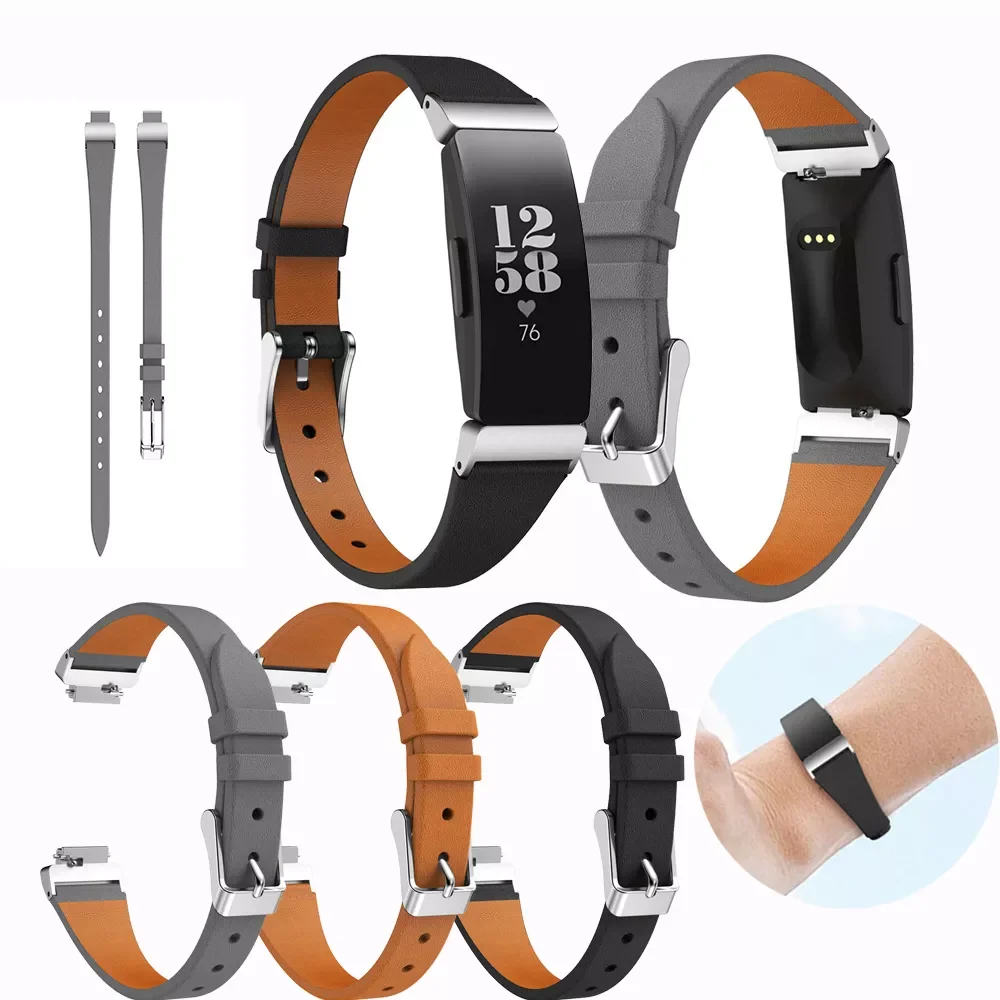 

fashion Leather bands Straps for Fitbit Inspire/Inspire HR Smart Watch Band Wrists Bracelet Replacement Strap for Fitbit Inspire