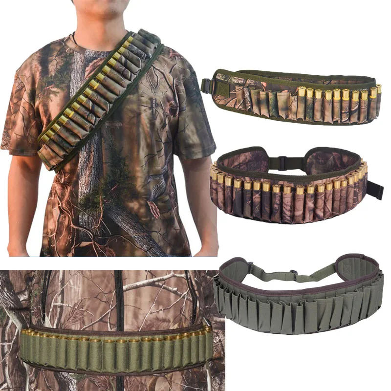

Tactical 30 Rounds Bandolier Belt Hunting 12 Gauge Cartridge Pouch Shotgun Shell Ammo Waist Belt Holder Airsoft Accessories
