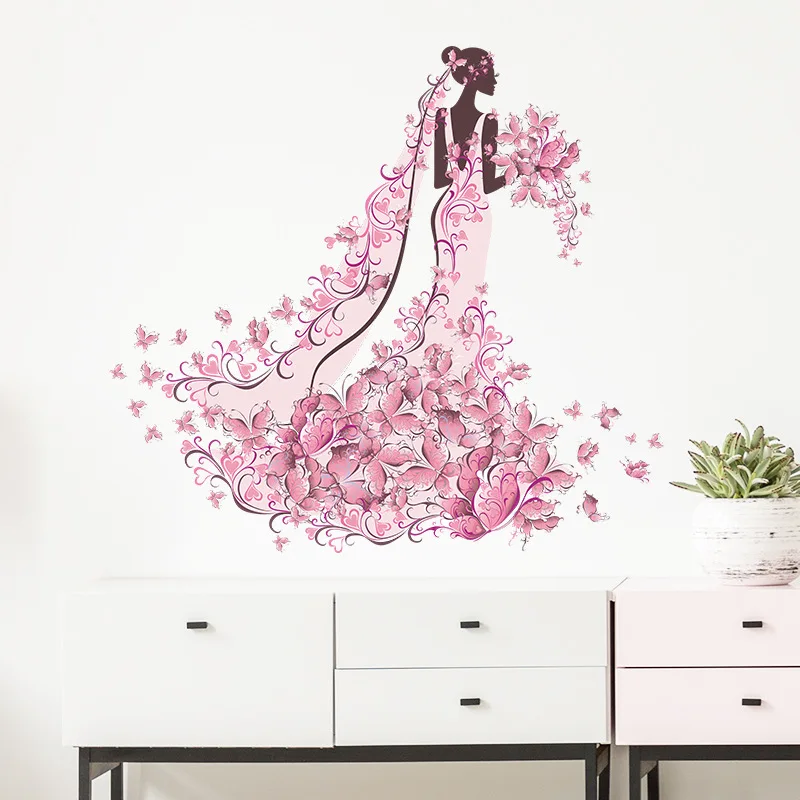 Pink Butterfly Fairy Floral Girl With Wall Stickers For Girl Bedroom Children Room Wall Decals Colorful Flowers Pvc
Pink Butterfly Fairy Floral Girl With Wall Stickers For Girl Bedroom Children Room Wall Decals Colorful Flowers Pvc