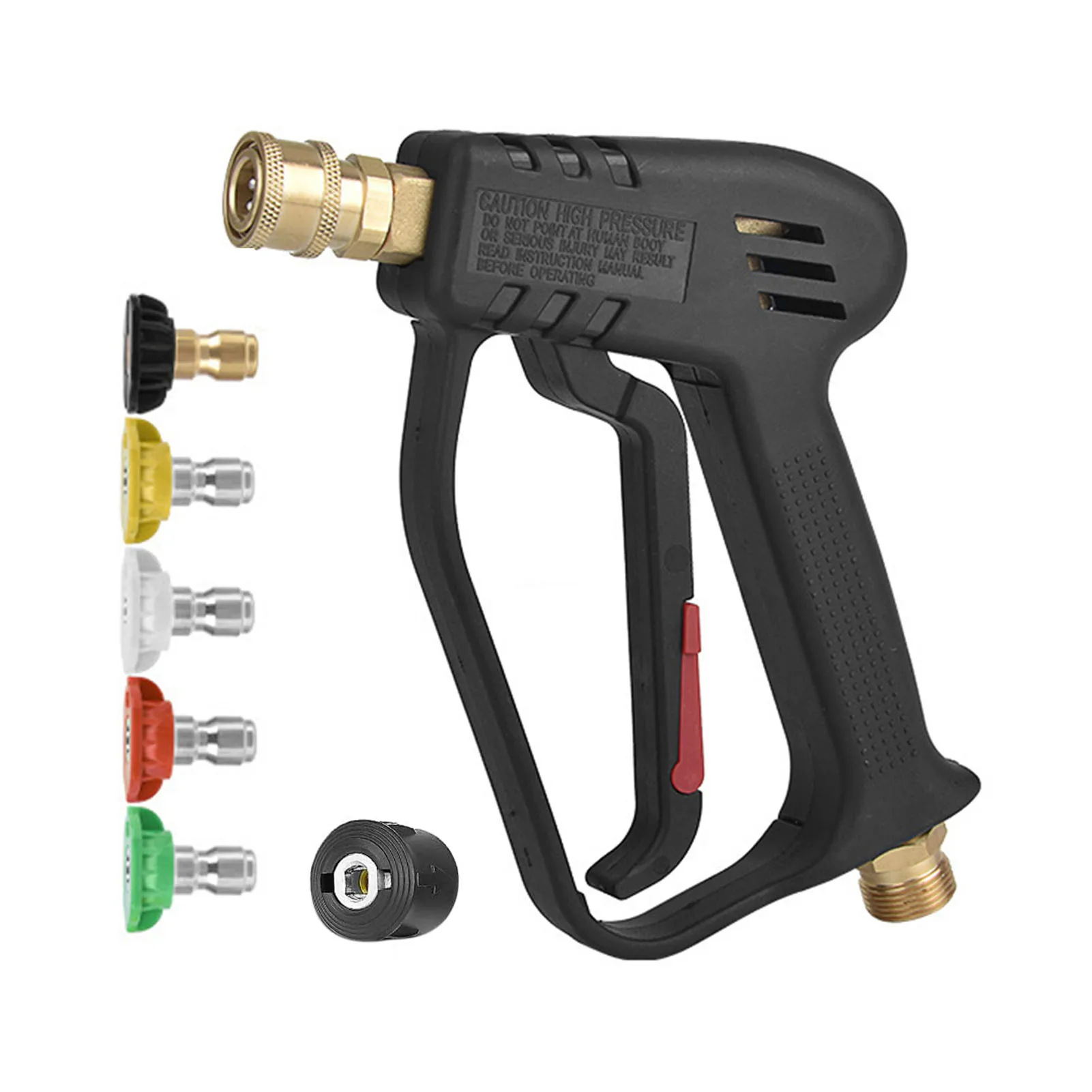 High-Pressure Washer Gun with 5 Detachable Spray Nozzle Tip 1/4'' Quick Connector Adapter For Car Washing Cleaning Watering
High-Pressure Washer Gun with 5 Detachable Spray Nozzle Tip 1/4'' Quick Connector Adapter For Car Washing Cleaning Watering