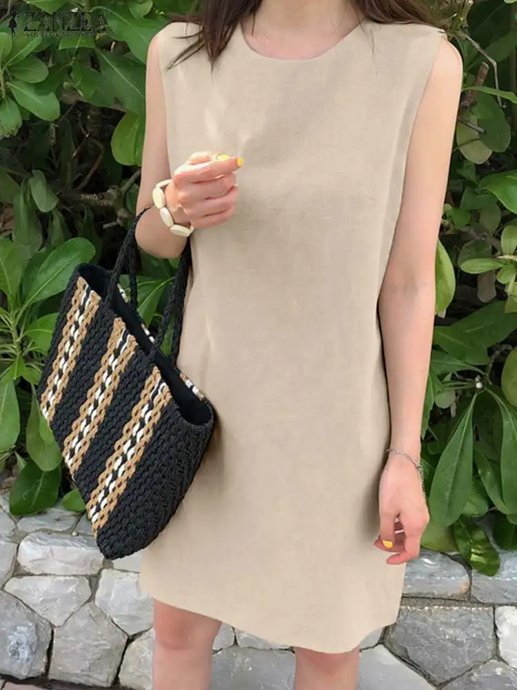 ZANZEA Bohemian Women Summer Solid Skirt Sleeveless O-Neck Sundress Fashion Casual Elegant Work Holiday Beach Loose Dresses 2022
ZANZEA Bohemian Women Summer Solid Skirt Sleeveless O-Neck Sundress Fashion Casual Elegant Work Holiday Beach Loose Dresses 2022