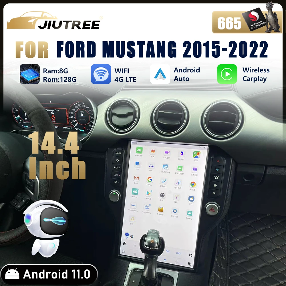 14 4-дюймовый Android 11 для Ford Mustang 2015-2022 автомобильный радиоприемник с экраном Carplay Tesla